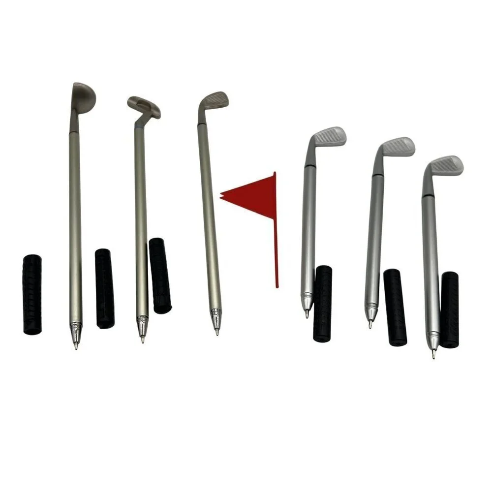 Mini Golf Club 6 Pens Two Sets Desktop Putting Game Accessories Office Dad Gift