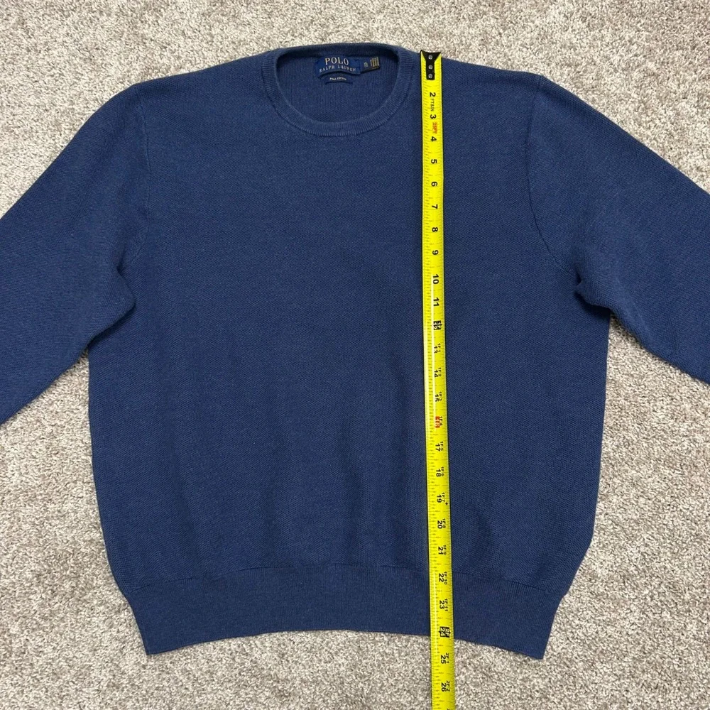 Polo Ralph Lauren Pima Cotton Crewneck Knit Pullover Men Size XL Blue Pony