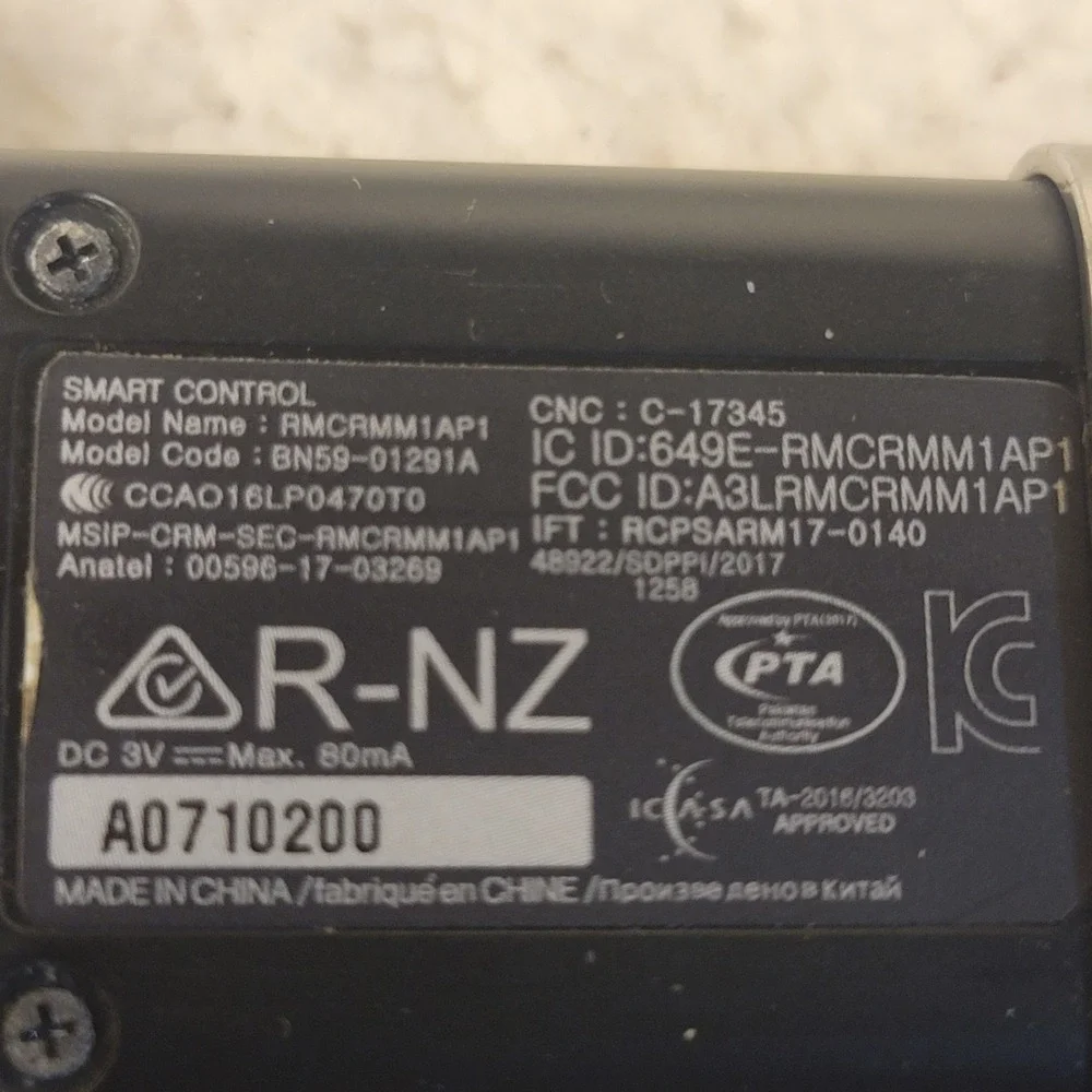 Samsung Smart Control Remote BN59-01291A RMCRMM1AP1 Silver Voice Command TV