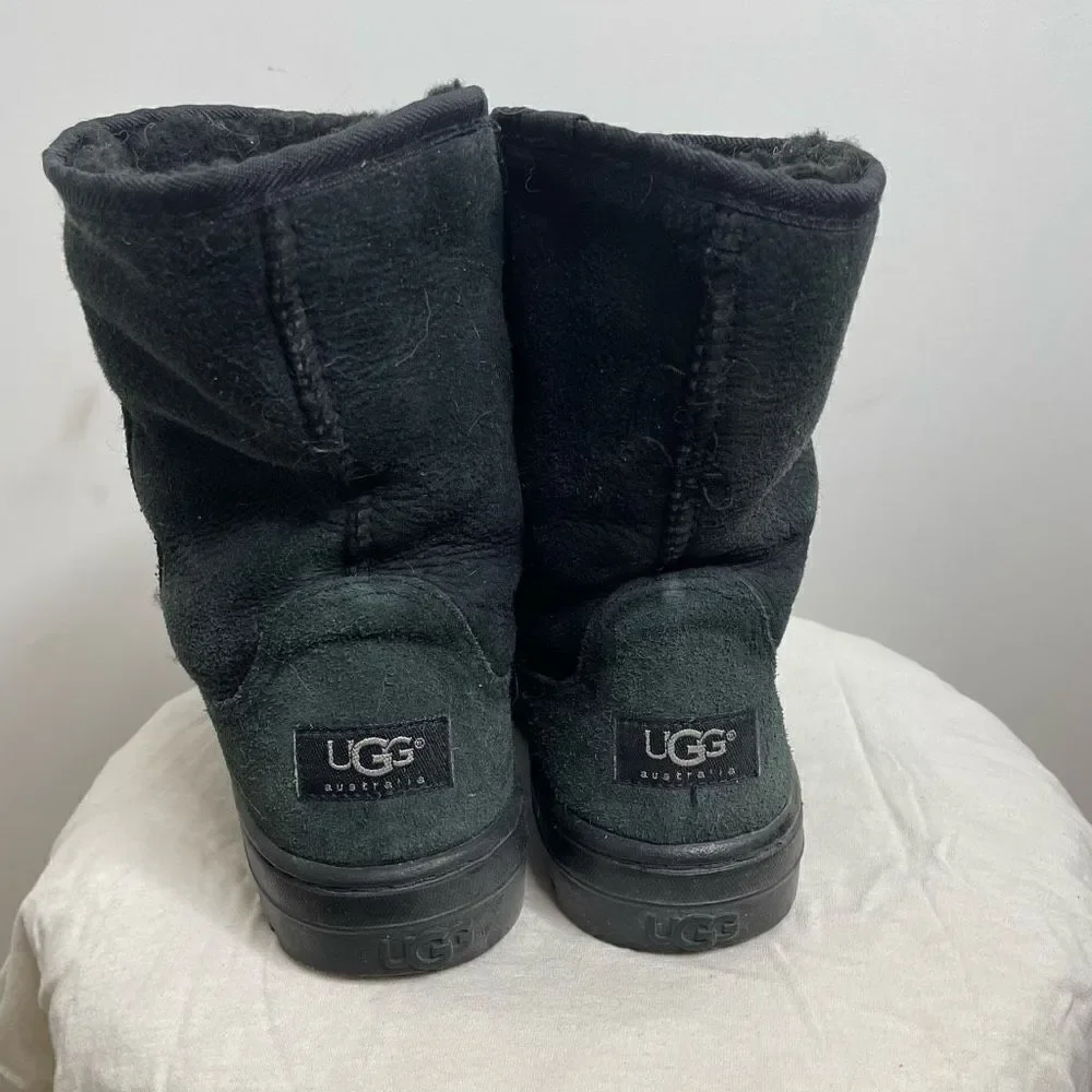 UGG Australia Classic Short Off Roader Leather 5525 Lined‎ Winter Boots Black 7