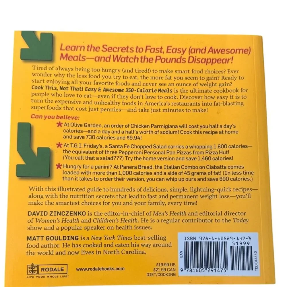 Cookbook: Easy & Awesome 350-Calorie Meals. Cook this Not That 2010