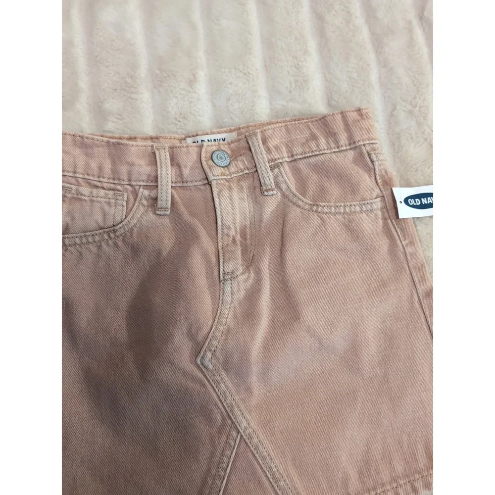 Old Navy NWT Girl's Pink Denim Cotton Mini Skirt‎ Size Small