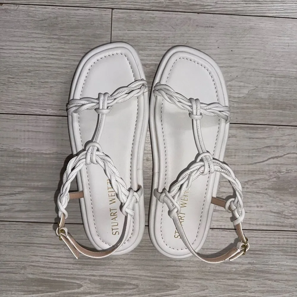 Stuart weitzman CALYPSO LIFT SANDAL WHITE size 9.5 /40