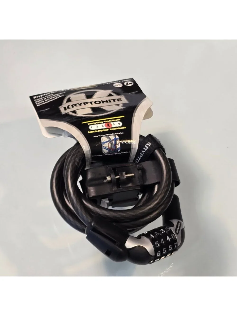 Kryptonite KryptoFlex 1218 Combo Cable 6 FT Braided Steel Cable Bicycle Lock
