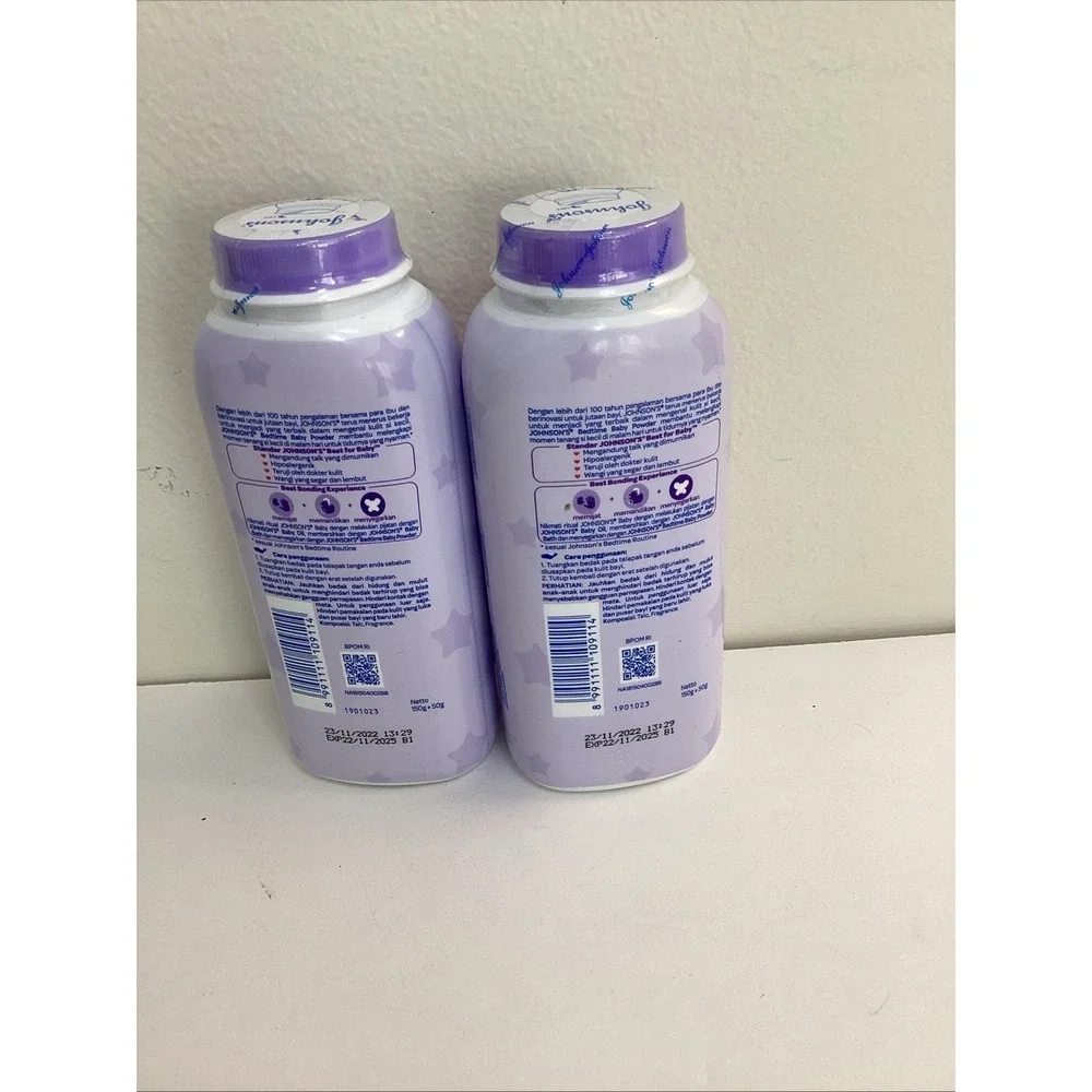 Lot Of 2 Johnson's Bedtime Baby Powder Natural Calm With Extra 50g, 150g + 50g