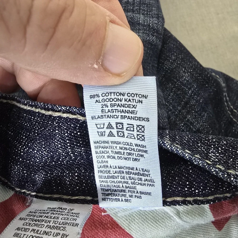 Lucky Brand Jeans Mens 32x31 Dark Blue Wash Stretch Denim 181 Relaxed Straight