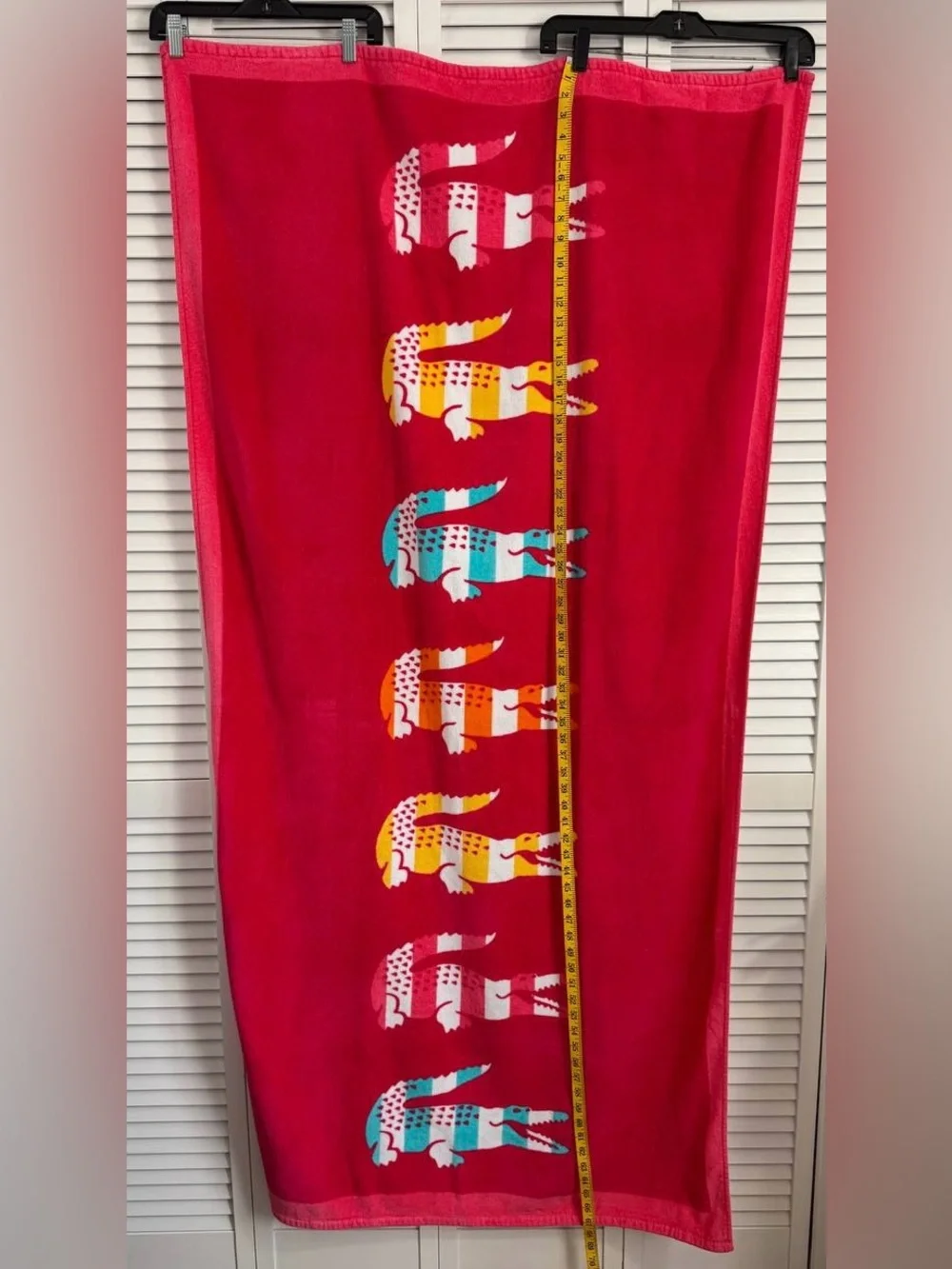 Lacoste Multi Color Beach Towel 7Crocodile Stripe Logo 34