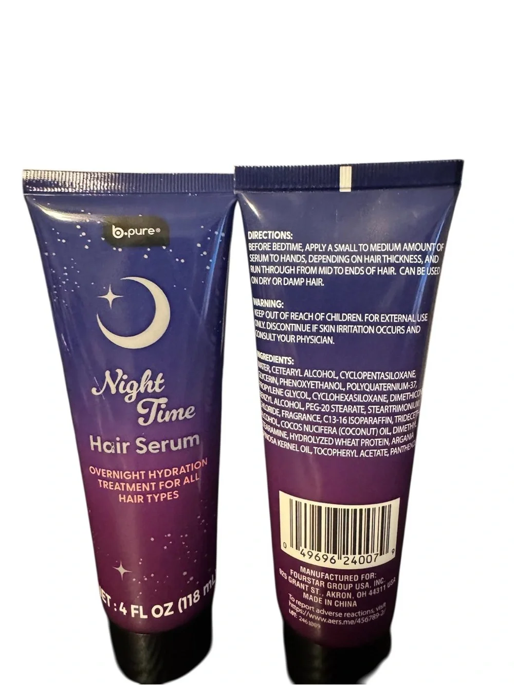 Night Time Hair Serum - Purple - Overnight Hydration
