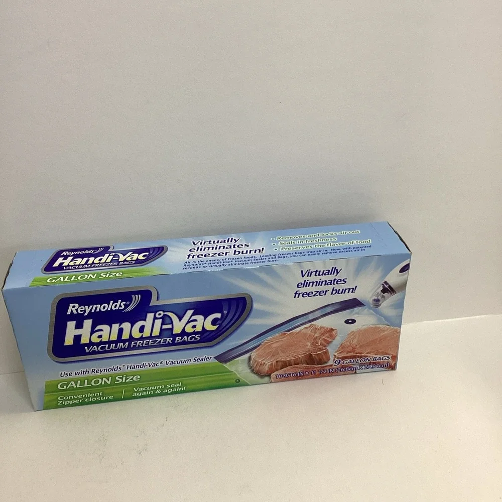Reynolds Handi-Vac Vacuum Freezer Bags Gallon Size — 9 Bags  NEW & UNOPENED HTF
