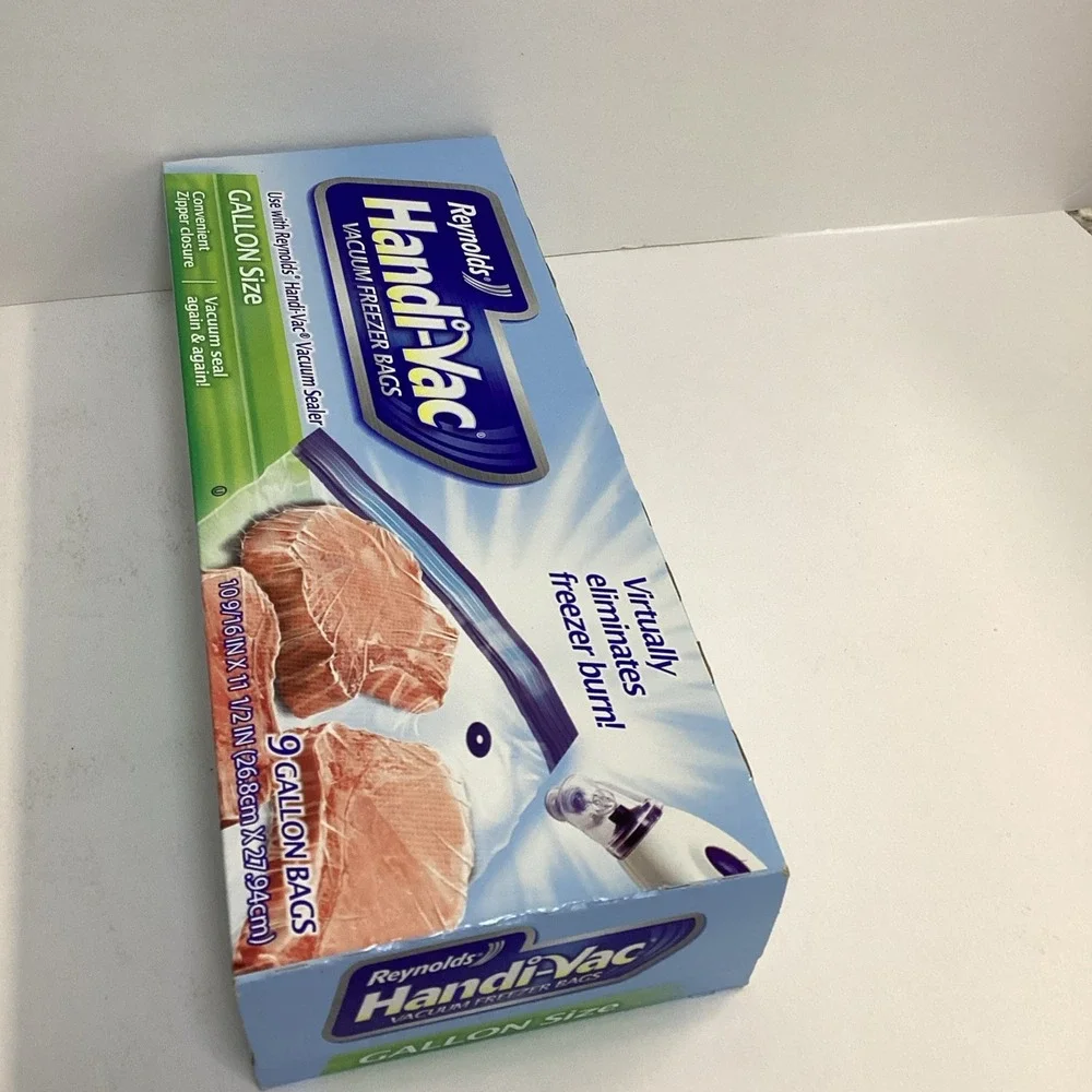 Reynolds Handi-Vac Vacuum Freezer Bags Gallon Size — 9 Bags  NEW & UNOPENED HTF