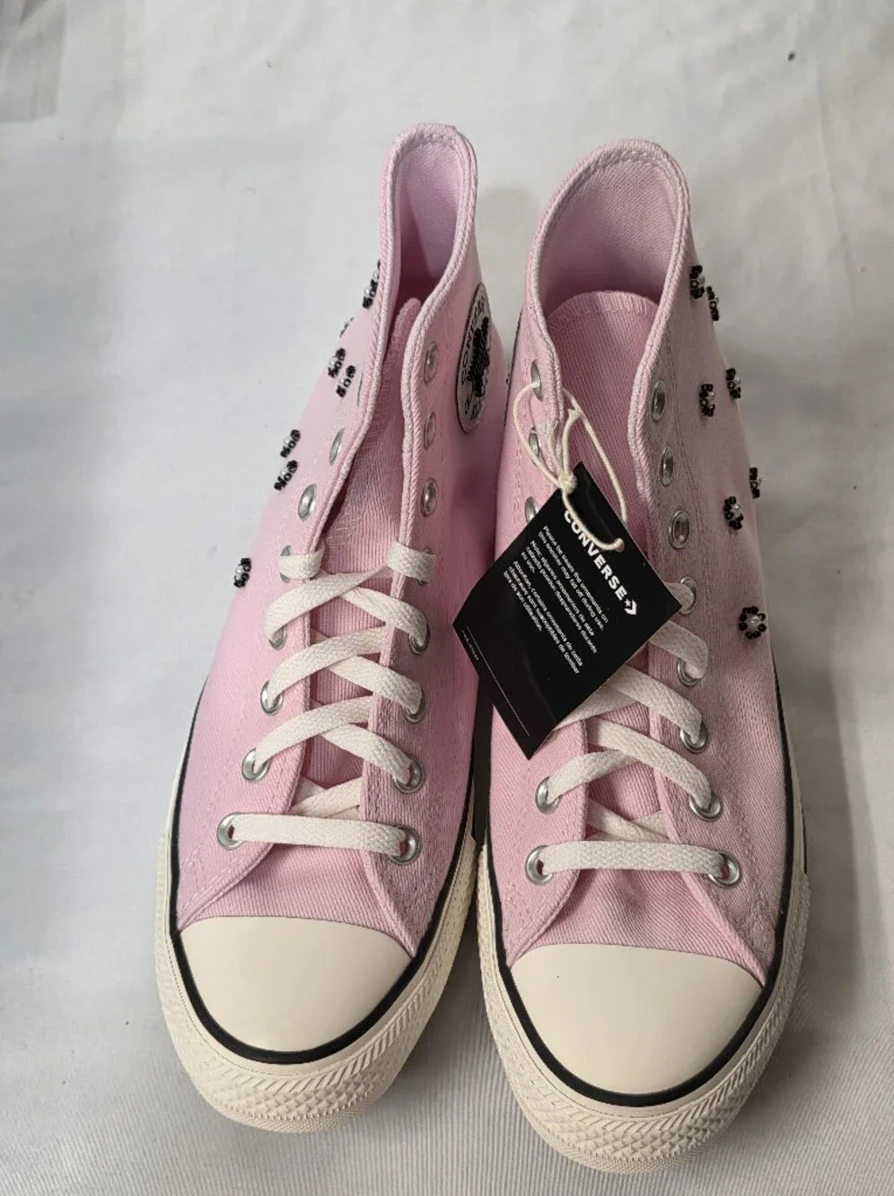 Converse Chuck Taylor All Star High-Top Lace-up Beaded Sneakers Womens Size 8.5