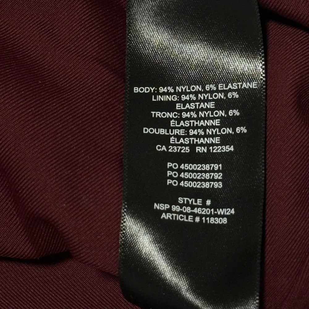 Aritzia Contour Strapless Bodycon Dress in Deep Burgundy