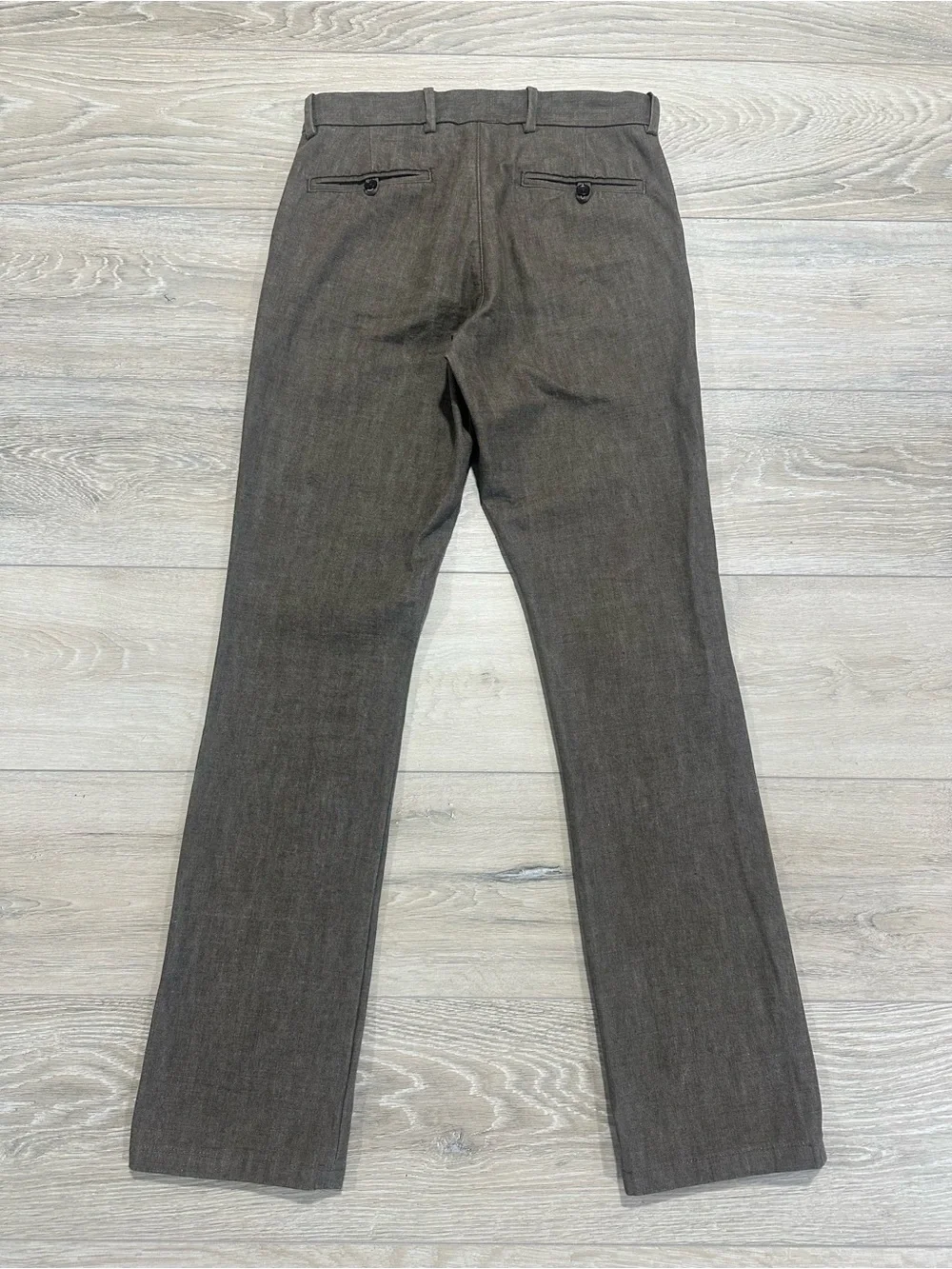 Gustin No. 115 Straight Fit Trousers Brown Chambray Made in USA Size 31
