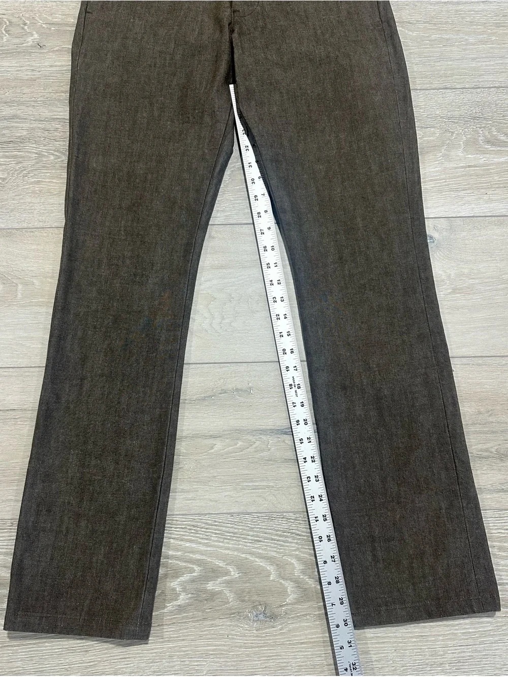 Gustin No. 115 Straight Fit Trousers Brown Chambray Made in USA Size 31