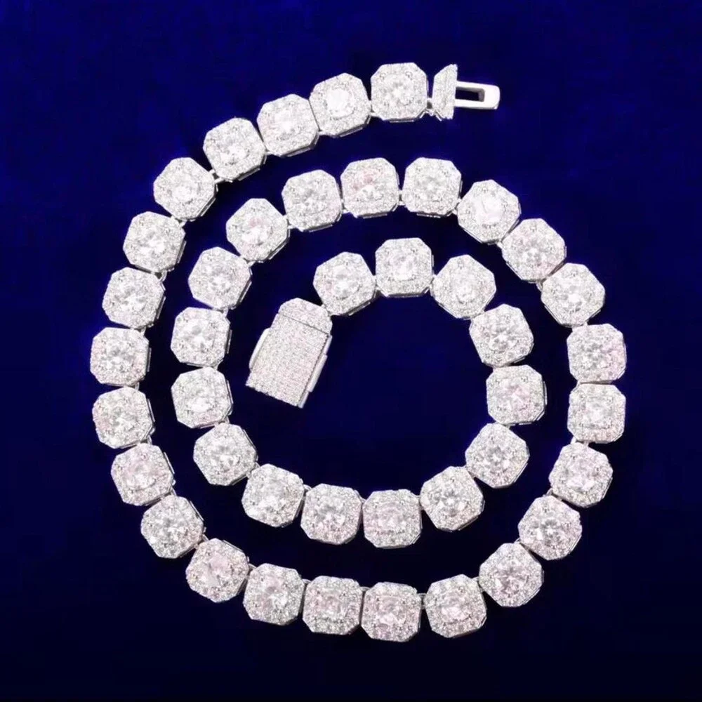 Silver 20 Mm Iced Out Diamond 6 B 6 A