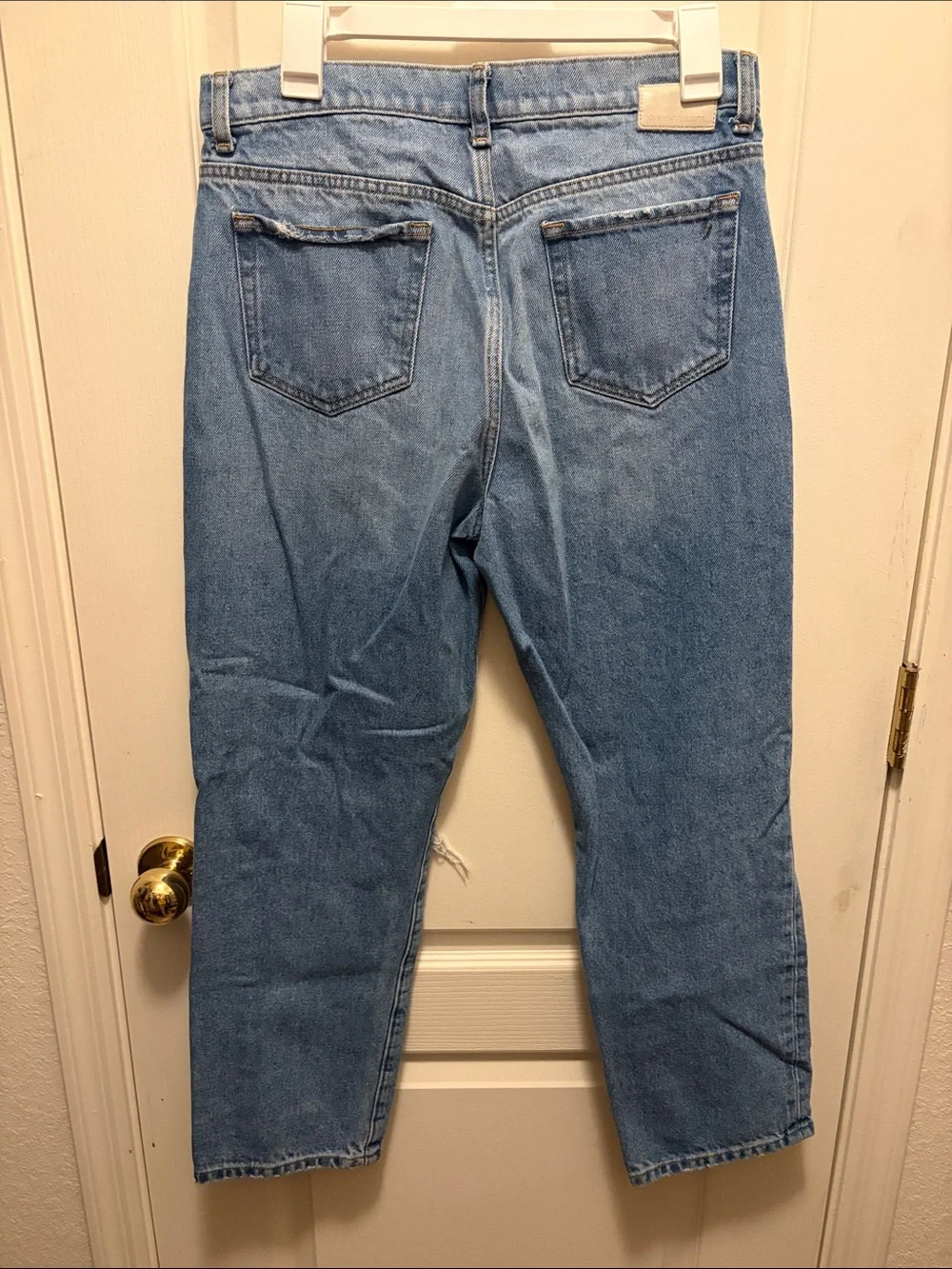 Current/Elliott The Boyfriend Distressed High-rise Jeans in Cloudburst