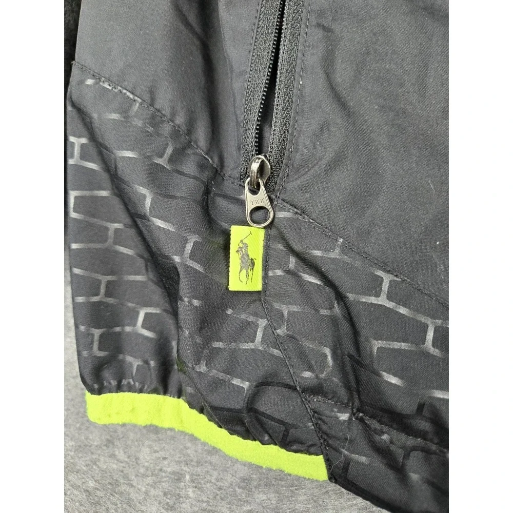 Polo Sport Ralph Lauren Windbreaker Jacket Men's Large Black/Yellow‎ Cycling
