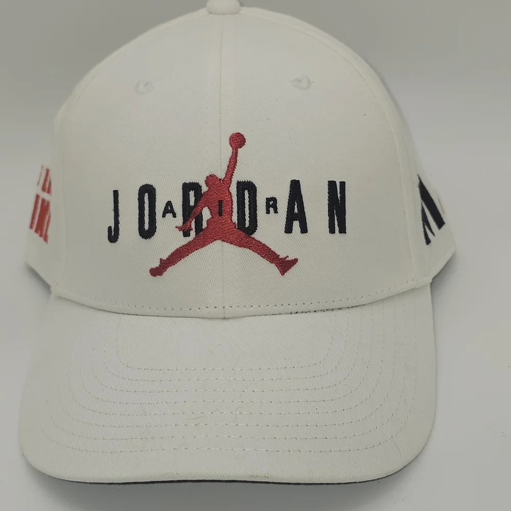 Nike Jordan Legacy91 Jumpman Air Hbr hat in white with red‎ 