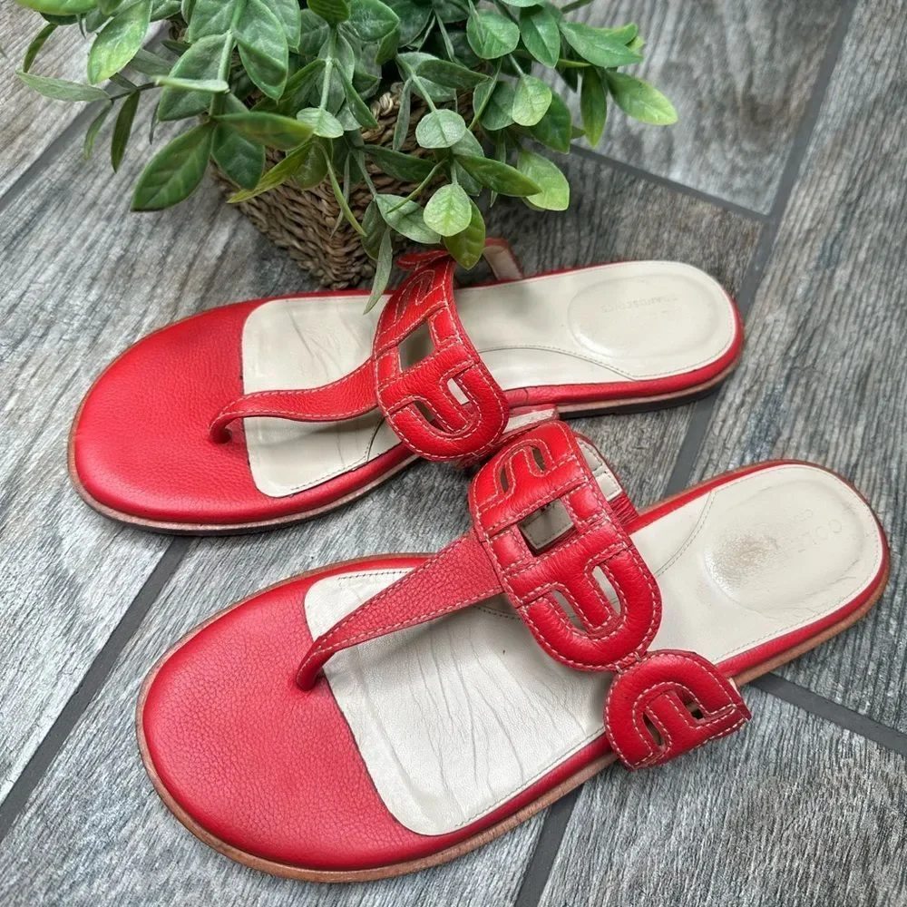 Cole Haan Anoushka Red Leather Sandals