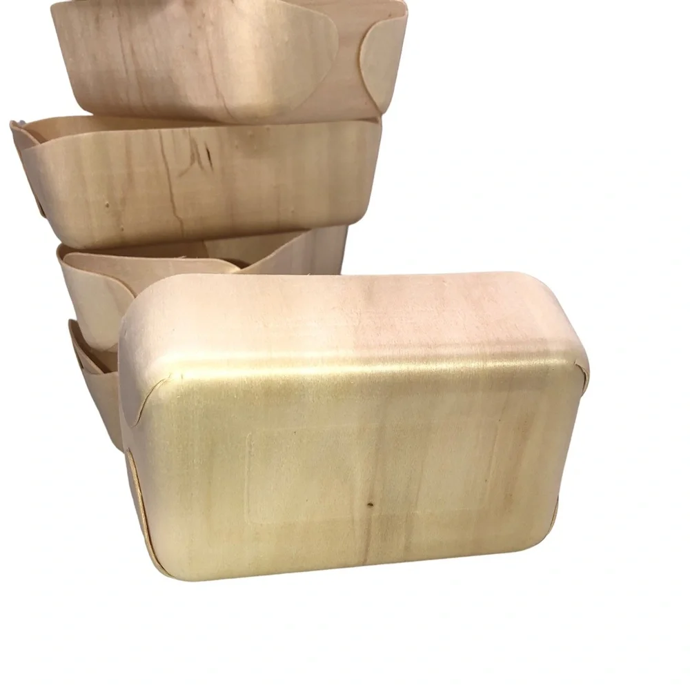 Set of 6 Farmstand & Farmer's Market Wooden Fiber Container Storage Baskets