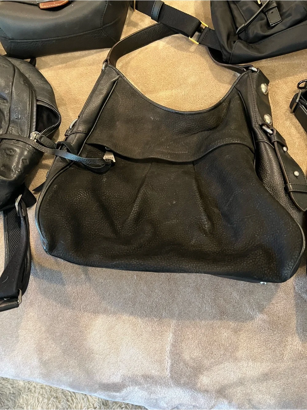 Tumi Black Nylon Crossbody Messenger Bag with Front Zip Pockets