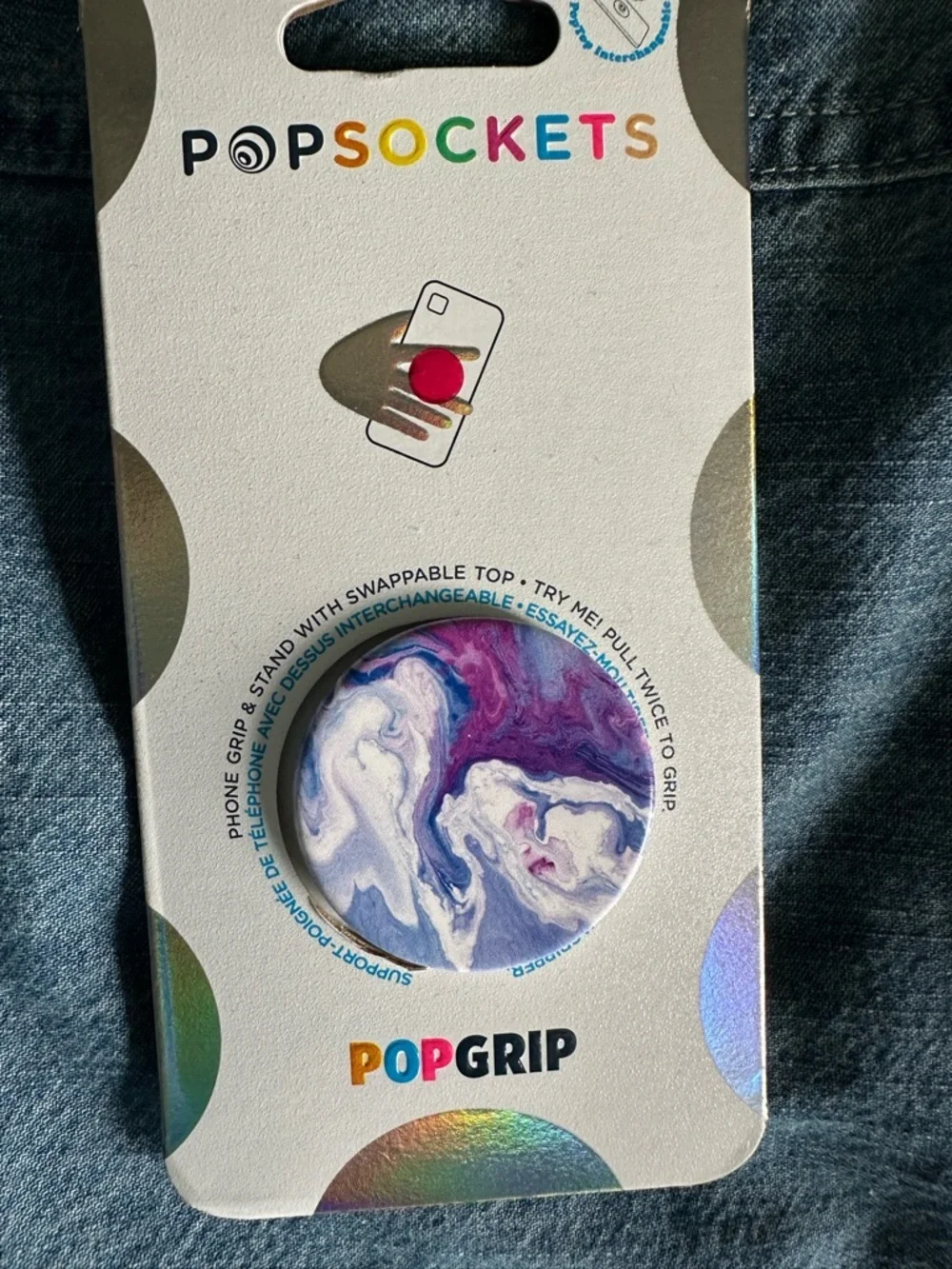 ‼️RARE‼️🎸Popsocket🎸🔥NWT🔥 Phone Holder & Stand w/Swappable Top- LAVENDER FLOW