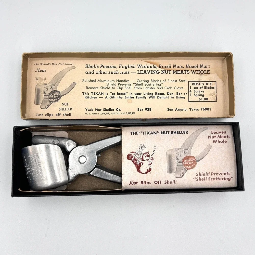 Vintage Nutcracker Texan Nut‎ Sheller Mid Century Collectible Original Box USA