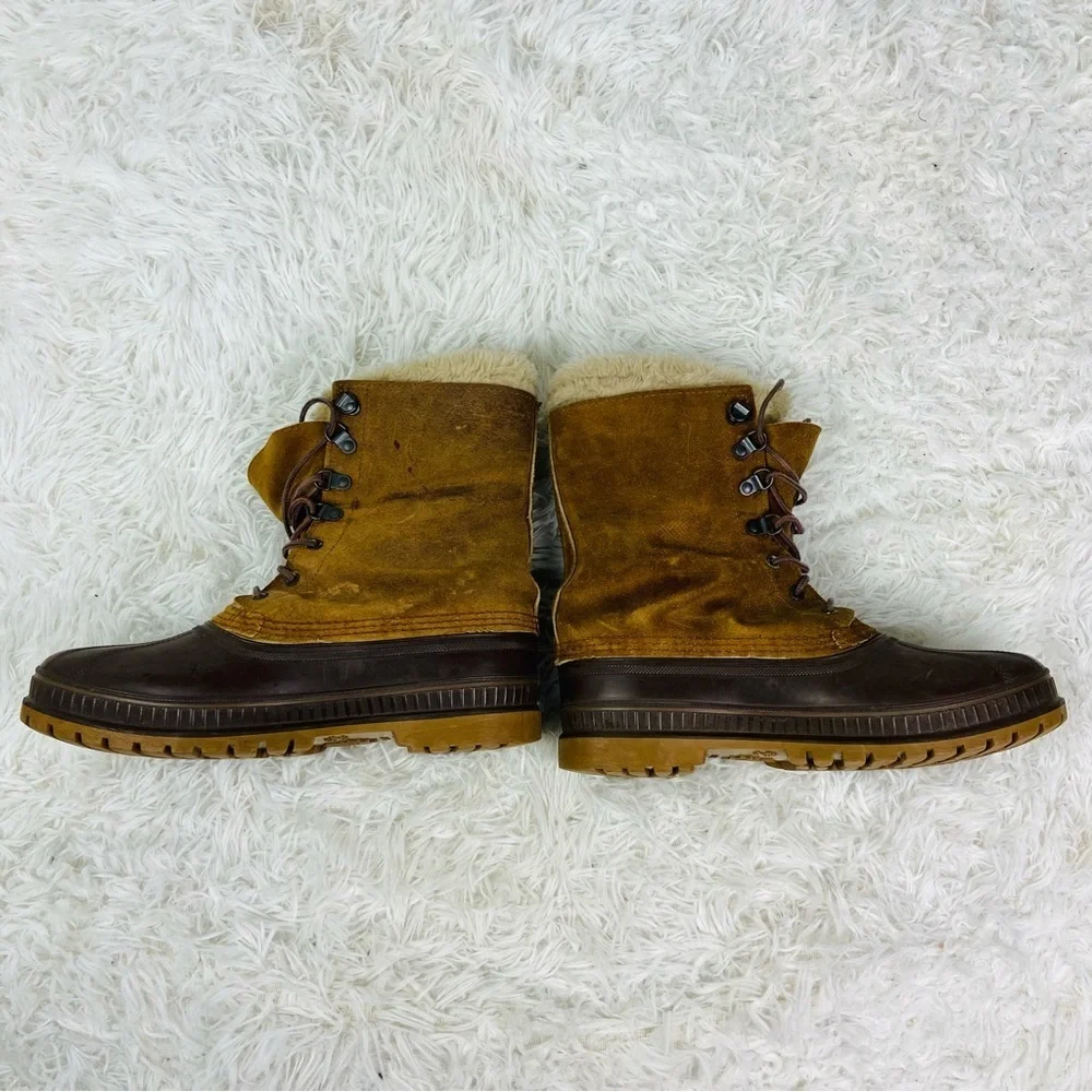 SORAL brown leather suede waterproof wool fleece lined winter men’s boots SZ 9