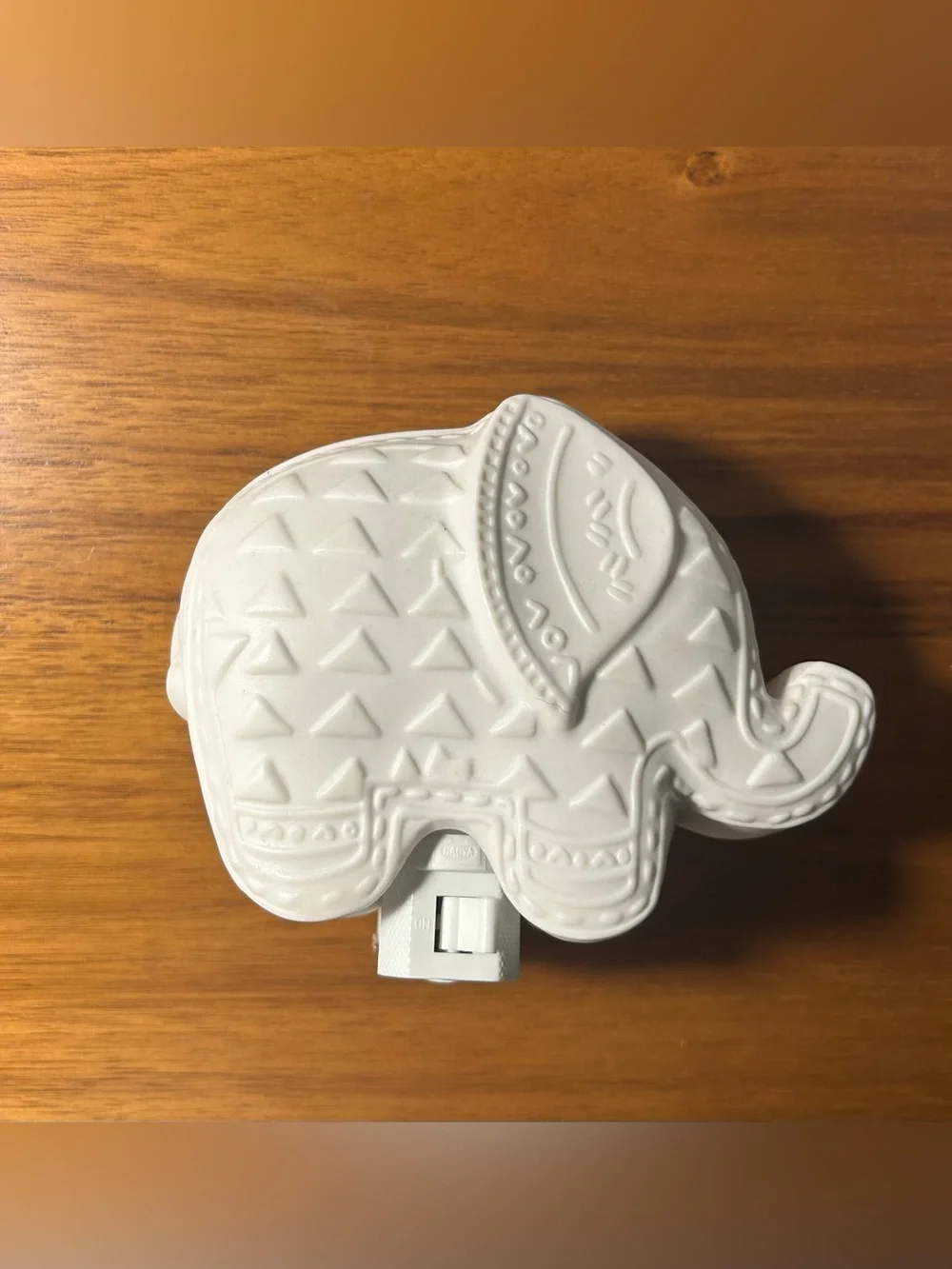 Pottery Barn Kids White Elephant Ceramic Night Light