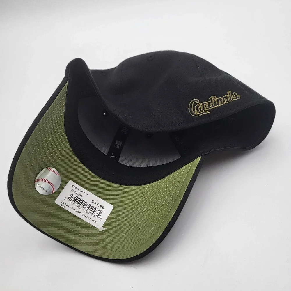 St. Louis Cardinals Armed Forces Day New Era 39THIRTY Medium-Large Black Hat‎