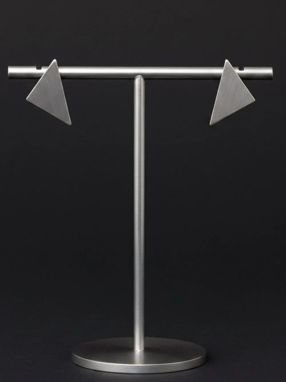 Minimalist Triangle Steel Loop  Earrings - Silver