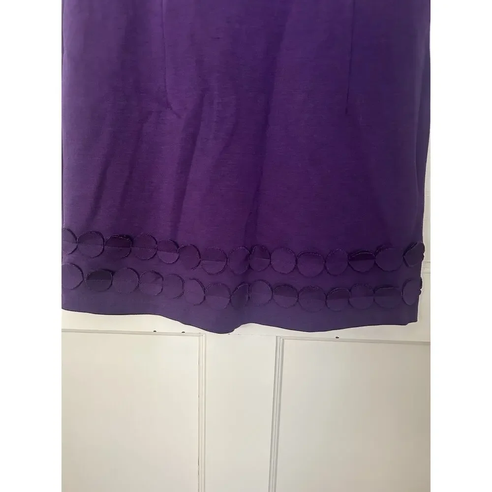 Boden Round Neck Sheath Dress Womens Size 8 Purple Classic Preppy Office