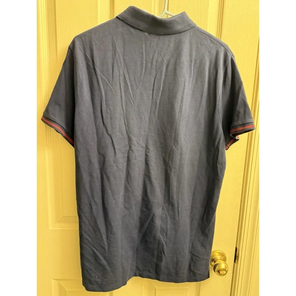 Polo‎ Ralph Lauren Blue Varsity Script Letter Polo Shirt Men's Large Slim Fit