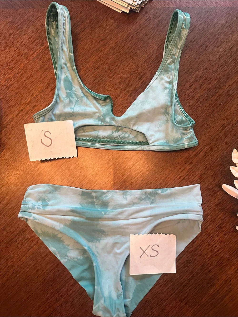 Frankie's Bikinis Aqua Tie-Dye Two-Piece Bikini