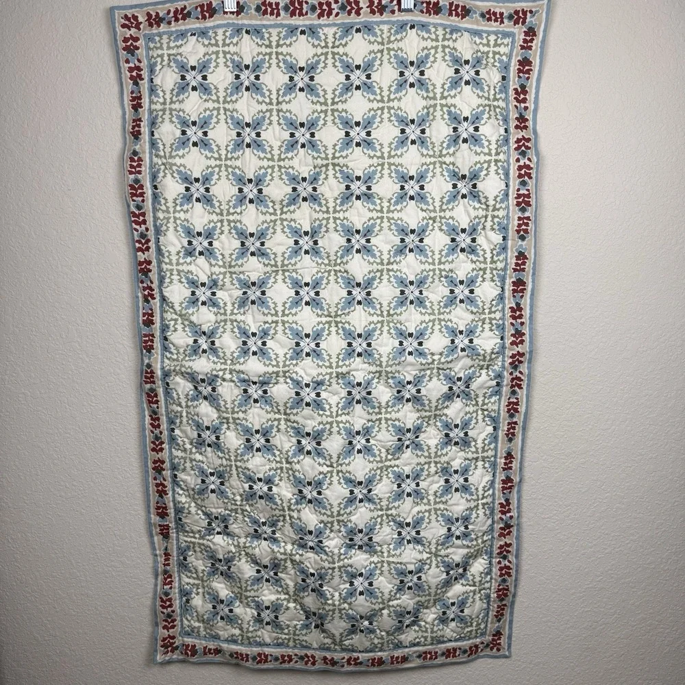 Garnet Hill King Umbria Paisley Pillow Shams Cotton Quilted 23x39