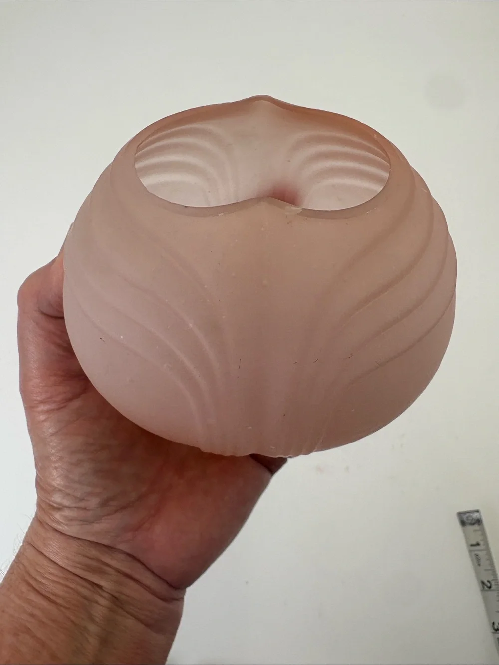 Vintage Satin Glass Pink Art Deco Glass Vase