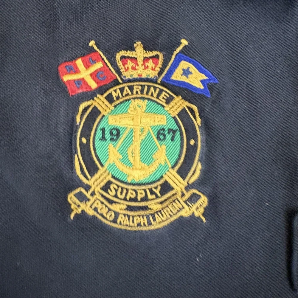 Polo Ralph Lauren Crest Rugby Polo Shirt Large Big Pony Marine Supply Nautical