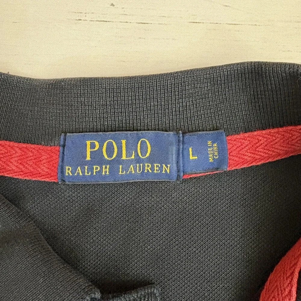 Polo Ralph Lauren Crest Rugby Polo Shirt Large Big Pony Marine Supply Nautical