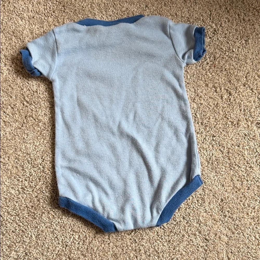 Vintage Little Guys Blue Balloon Print Kids One Piece Bodysuit 6 months