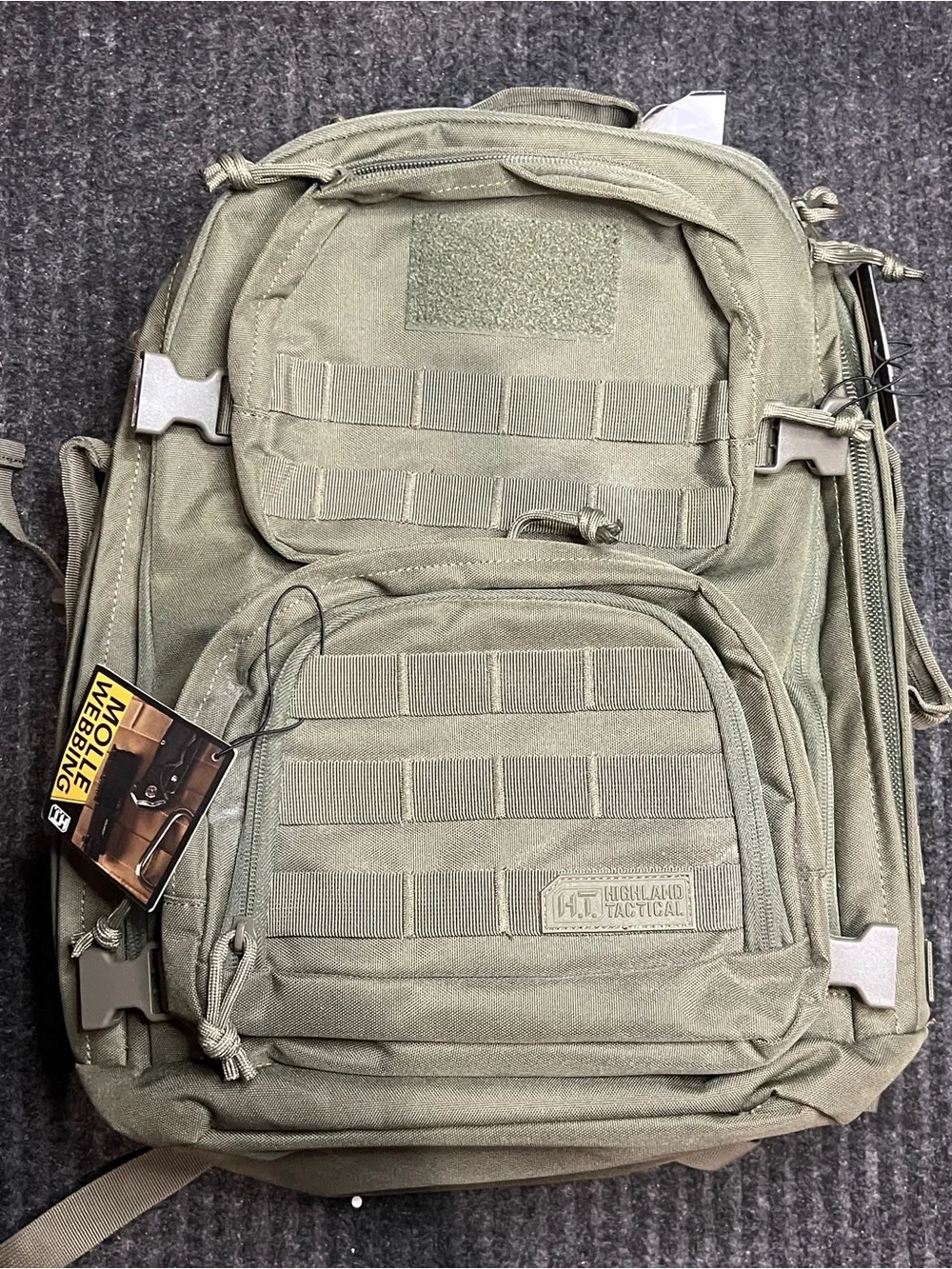NWT Highland Tactical Major Backpack Dark Green MOLLE Hydration Compatible
