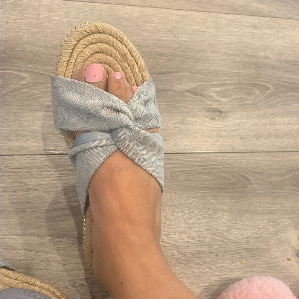 NWT Coach Charli Espadrille Sandals Light Blue Size 6.5