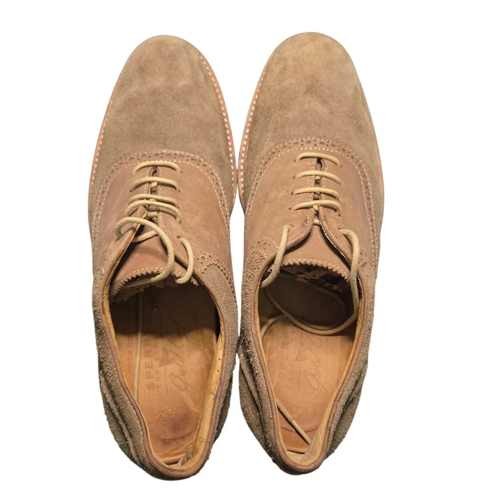 Sperry Top Sider Gold Cup Collection Mens 11.5 M Beige Suede Oxford Boat Shoe
