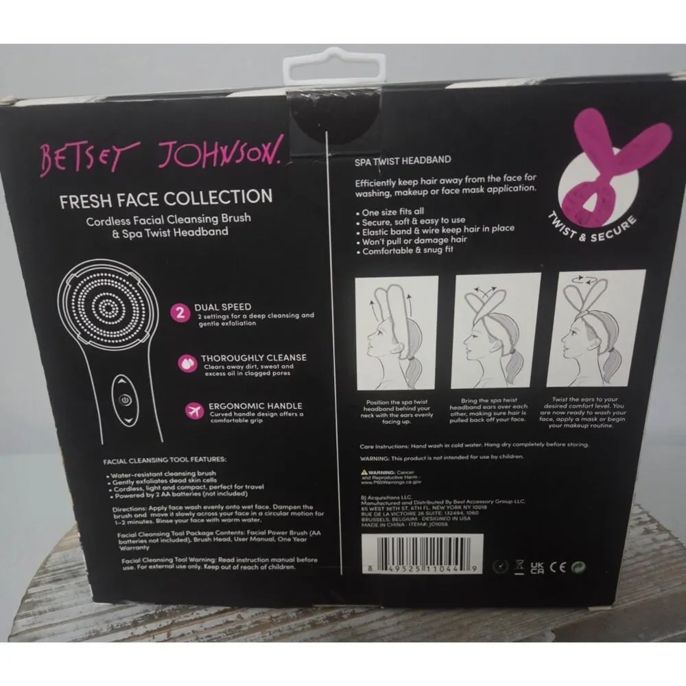 BETSEY JOHNSON - Fresh Face Collection - Cleansing Brush and Spa Twist Headband