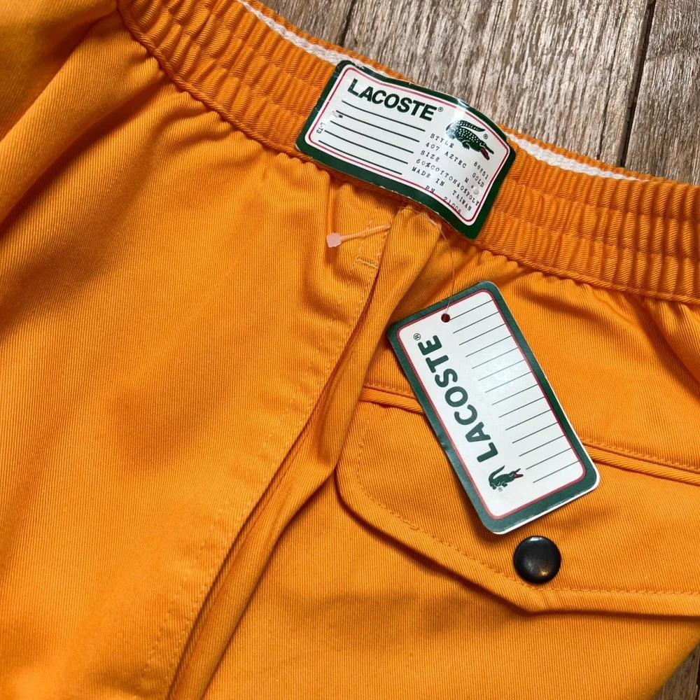 NWT 70s Vintage Izod Lacoste Pants Preppy Bright Orange Men's‎ Size Medium 30x36