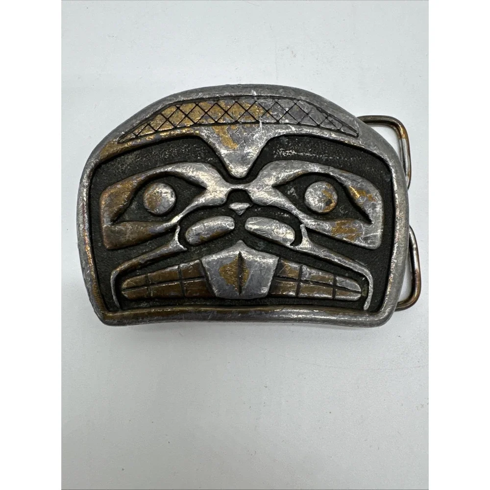 Vtg 1981 Siskiyou Belt Buckle The Beaver RARE Beautiful Patina‎