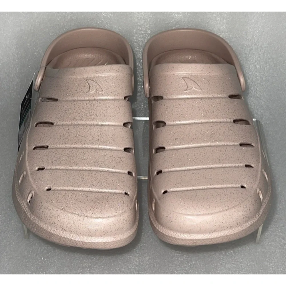 Rugged Shark Women's Comfort Eva Clog Sandals Baby Pink w/ Glitter‎ Size 10 NEW