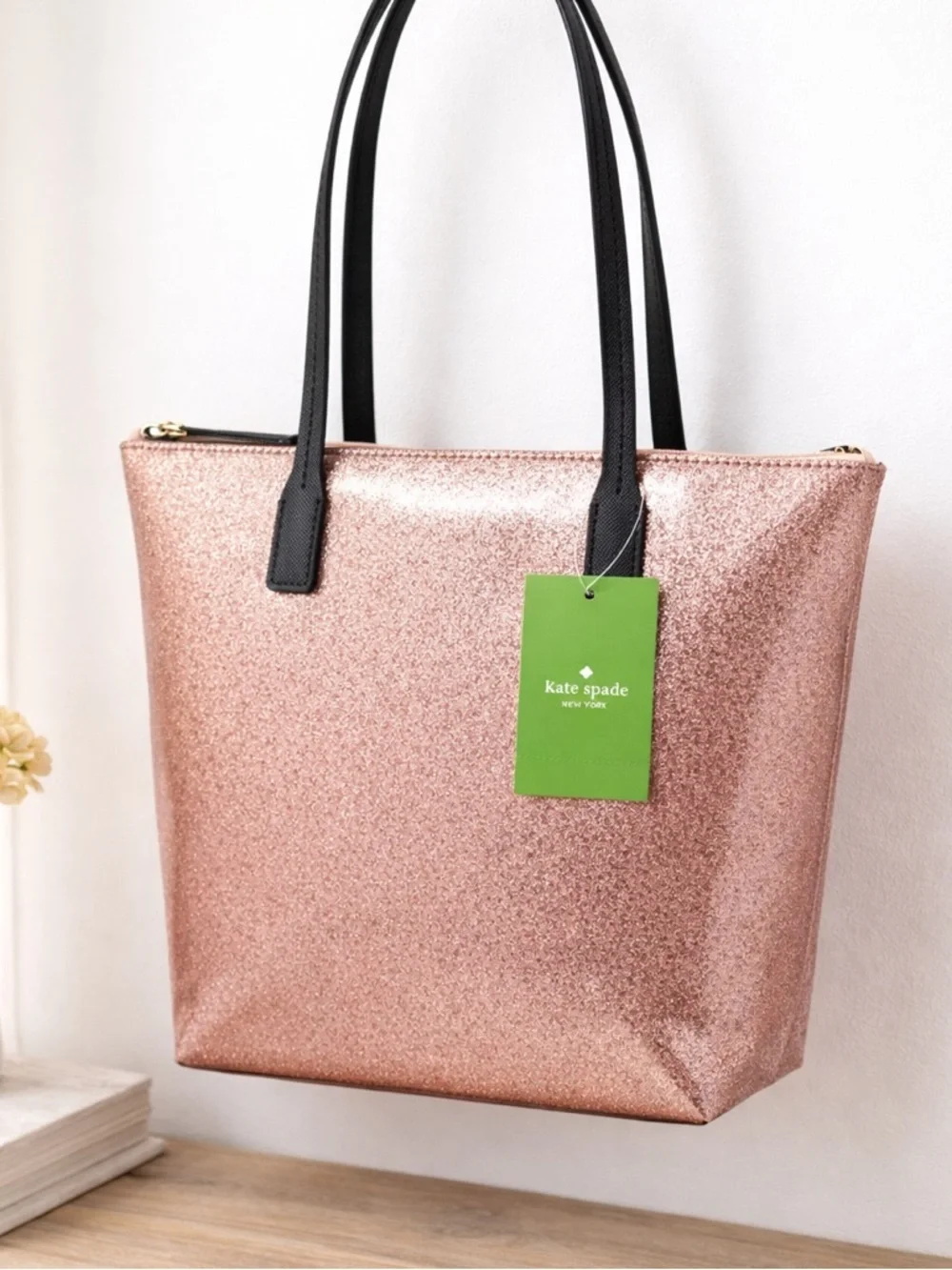Kate Spade Mavis Street Jerelyn Glitter Bow Tote NEW