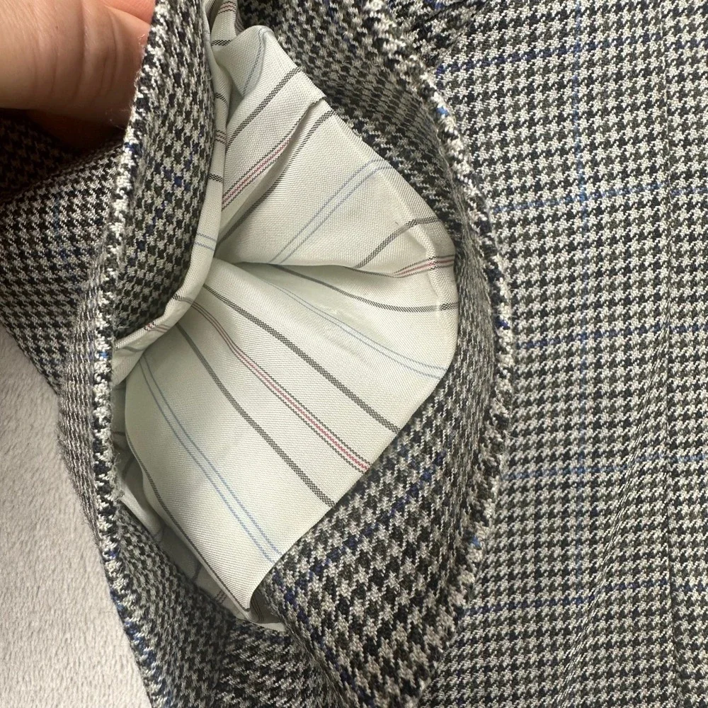 Lauren Ralph Lauren Men 44 L Windowpane Glen Plaid Blazer Jacket Silk Wool Blend
