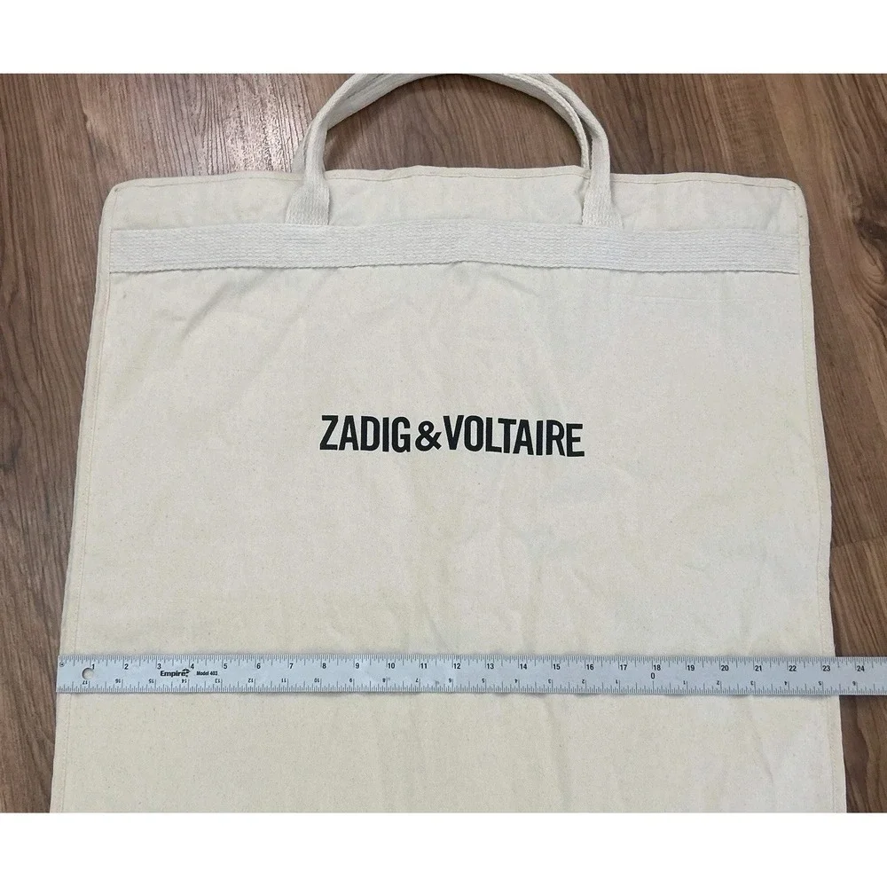 ZADIG & VOLTAIRE Folding Garmet Bag Zip Handles Organc Cotton for Suits Dresses