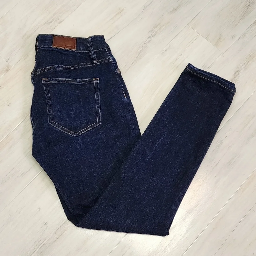 Lands' End Mid-Rise Curvy Skinny Dark Wash Jeans